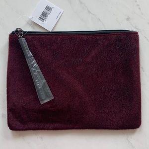 Nordstrom Faux Calf Hair Burgundy Pouch